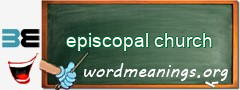 WordMeaning blackboard for episcopal church